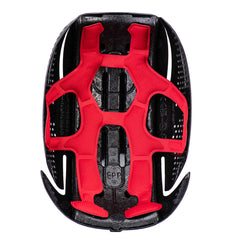 Underneath of Portwest AirTech Light Bump Cap in black with red harness and hard shell inner.