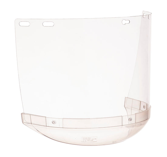 Portwest Visor with chin guard in clear plastic.