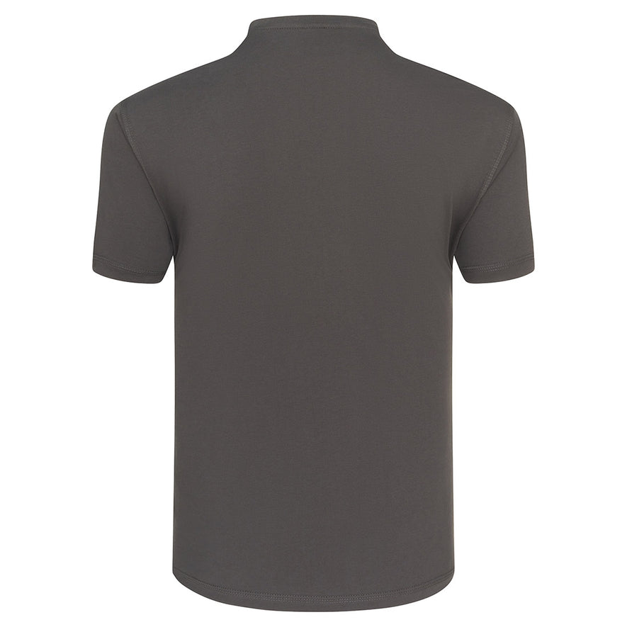 Back of Orn Workwear Plover T-Shirt in graphite grey.