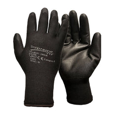 Black 100BB general handling gloves, The gloves have a black PU coating and is optimised for dexterity. Perfect for general handling.