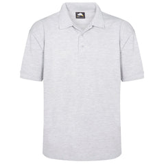 Orn Workwear Eagle Poloshirt with button up collar in ash.