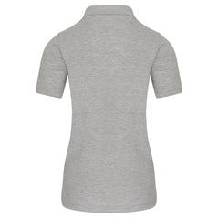 Back Of Orn Workwear Wren Ladies Poloshirt with button up collar in ash.