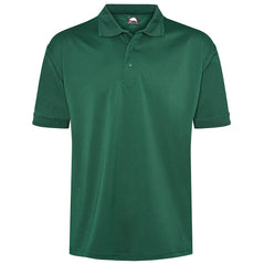 Orn Workwear Oriole Wicking Poloshirt with button up collar in bottle green.
