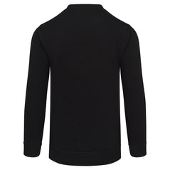 Back of Orn Workwear Seagull 100% Cotton Sweatshirt with round neck collar in black.