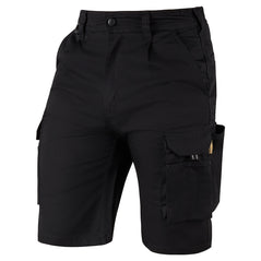 Orn Workwear Hawk EarthPro Shorts in black with button fasten, belt loops and cargo style pockets.