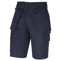 Orn Workwear Merlin Tradesman Shorts in navy with button fasten, belt loops, Tradesman extra pockets and cargo style pockets.