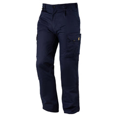 Orn Workwear Hawk EarthPro Trouser in navy with button fasten, belt loops and cargo style pockets.