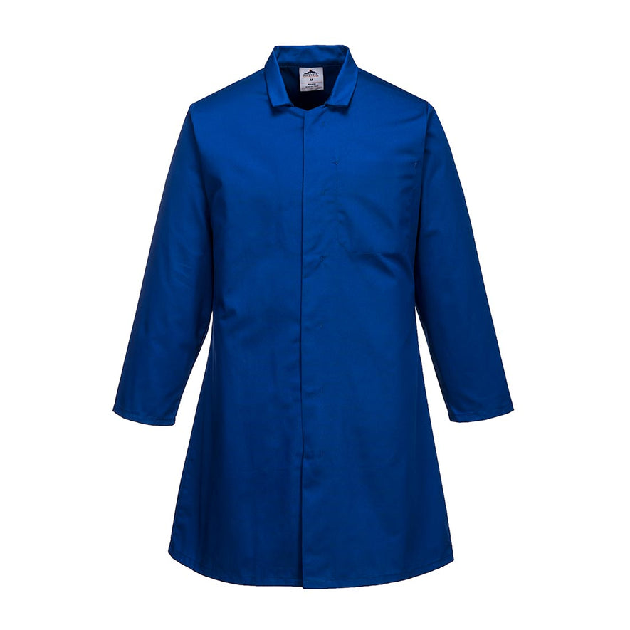 Royal Blue Collared Mens Long Food Coat