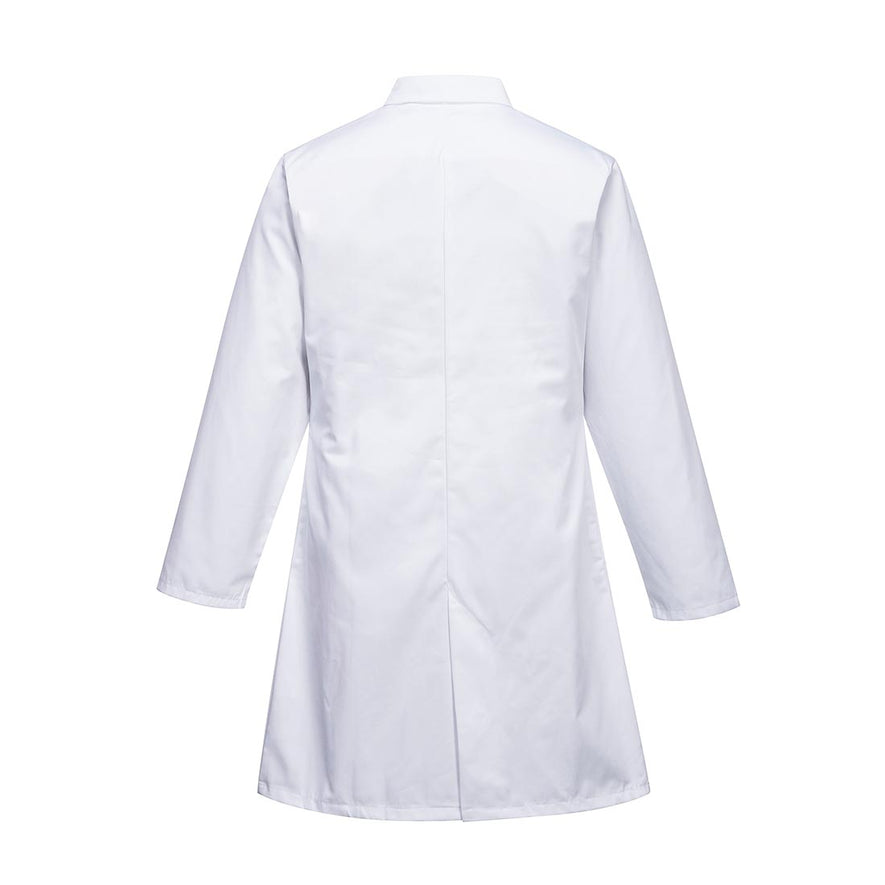 White Collared Mens Long Food Coat