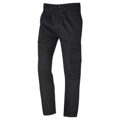 Orn Workwear ORN Condor Combat Trouser in black with button fasten, belt loops and cargo style pockets.