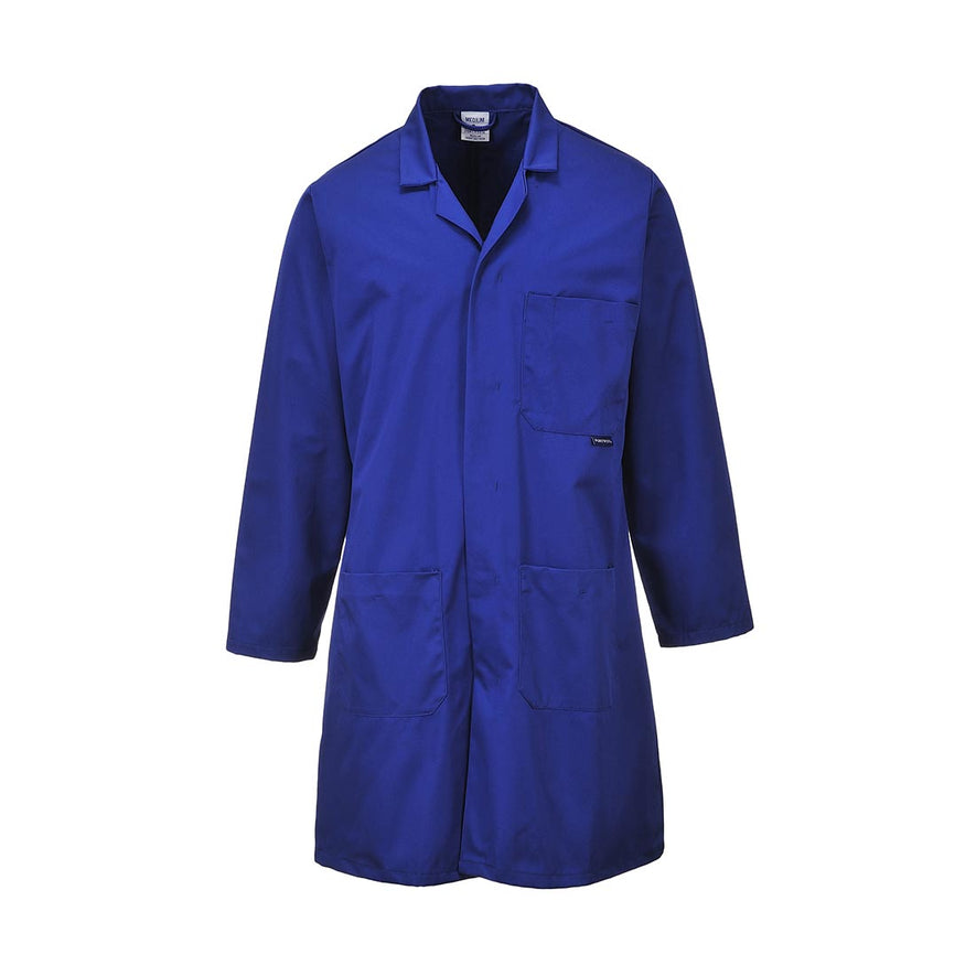Royal Blue Collared Mens Long Lab Coat