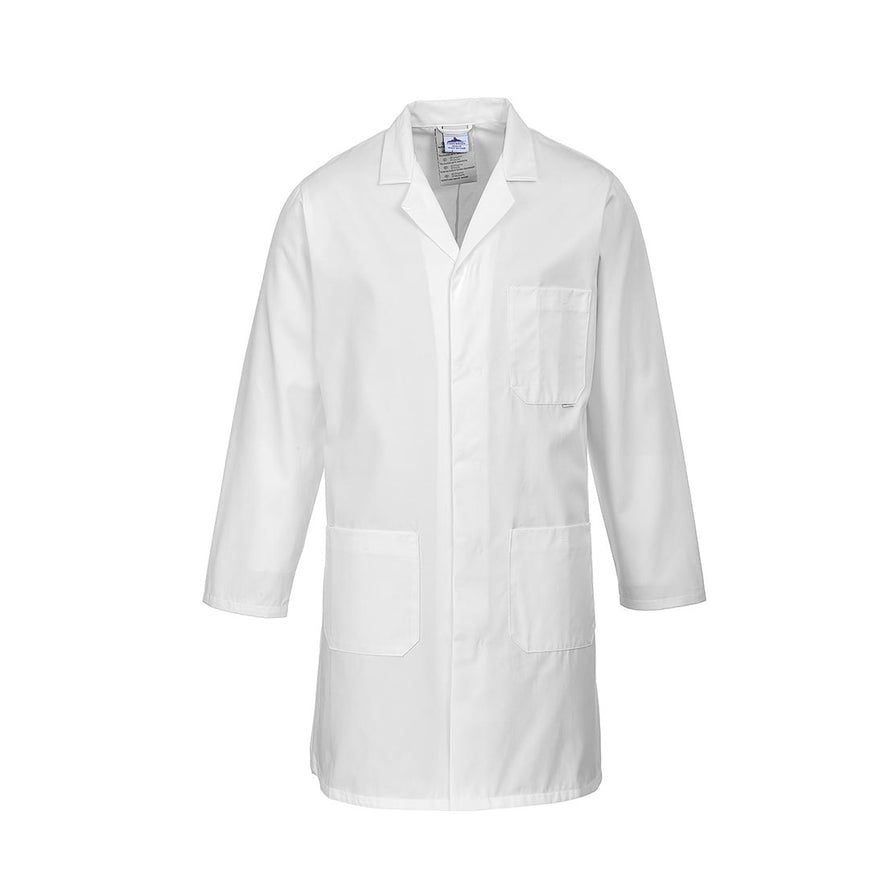 White Collared Mens Long Lab Coat