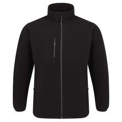 Orn Workwear Falcon EarthPro Fleece in black with zip fasten and a right chest pocket.