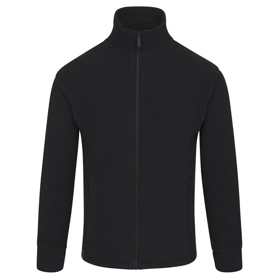 Orn Workwear Albatross Fleece in black with full zip fasten.