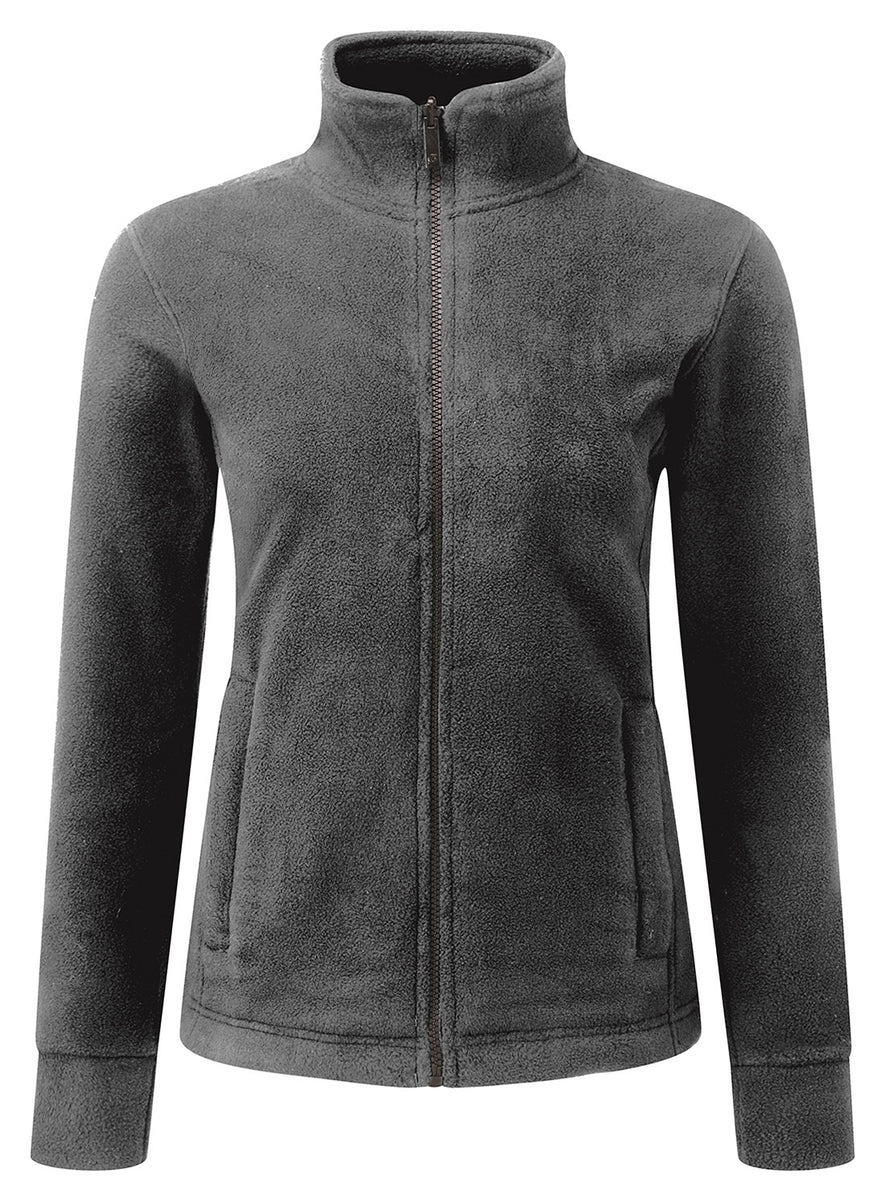 Orn Workwear Ladies Albatross Fleece in graphite grey with full zip fasten.
