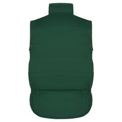 Back of Orn Workwear ORN Eider Bodywarmer in bottle green with elasticated sides.