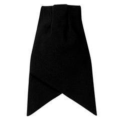 Orn Workwear ORN Clip-on Cravat in black with pleat at top and cross over points at bottom.