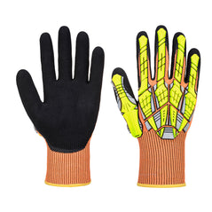 Yellow and orange DX WHR impact glove with black palm.