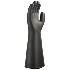 Black heavyweight latex rubber gauntlet.