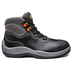 Black And Grey Base Verdi HRO Safety Boot with a protective toe, Scuff Cap and Grey contrast on the side of the sole and upper heel area.