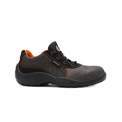 Black Concorde Shoe with orange contrast and a protective toe, From Base.
