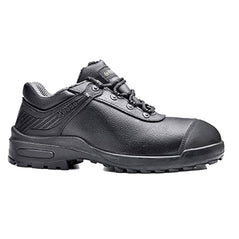 Base Curtis safety shoe with a protective toe, black scuff cap, laces and sole.