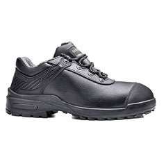 Base Curtis safety shoe with  a protective toe, black scuff cap, laces and sole.