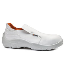 White Cloro/CloroN safety shoe with no laces. Shoe is from Base.