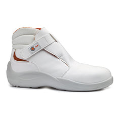 Base Cromo High Safety Shoe with velcro fasten, protective toe and orange contrast through out.
