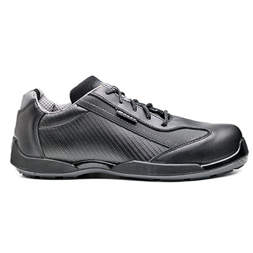 Base Diving Safety Shoe in Black with a black scuff cap, protective toe and black laces.