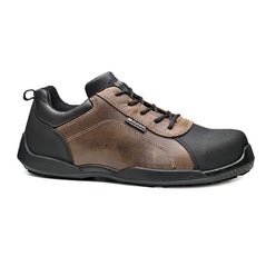 Brown Base Rafting Safety Shoe with a protective toe, Black Scuff cap, Back and sole.