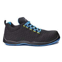 Black and Blue Base Marathon Safety trainer with a protective toe and contrast on the laces and sole of the trainer.