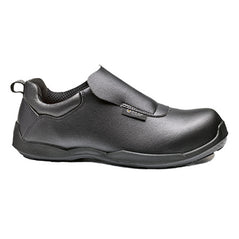 Base Cooking Slip on shoe in black with a protective toe cap.