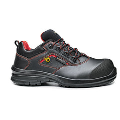 Black and Red Base Matar Safety Boot with a protective toe and red contrast on the stitching of the boot.