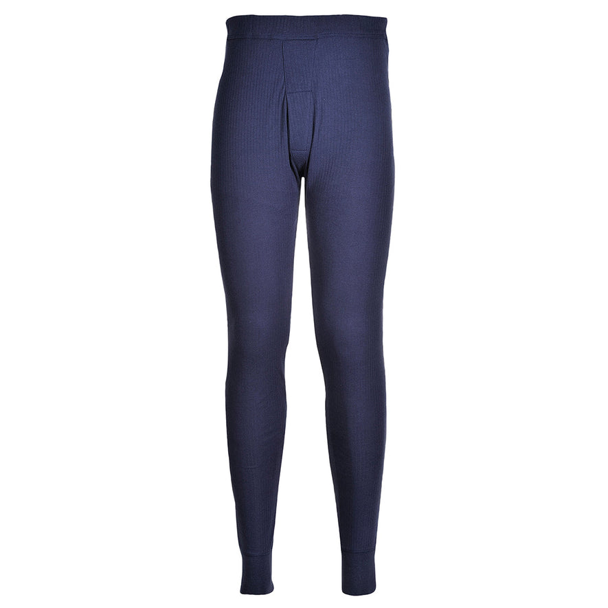 Navy portwest thermal baselayer Trousers. Trousers have elasticated waist.