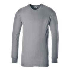 Charcoal grey portwest thermal baselayer long sleeve t-shirt. Top has elasticated wrist.