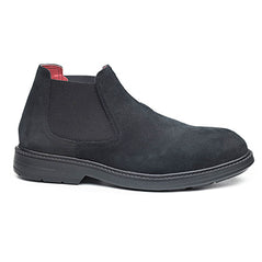 Black Base Universe Slip On Safety Boot with a protective toe, Chelsea boot style and elasticated tighten.