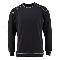 Black antibacterial base long sleeve top with grey stitching.