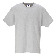 Grey Portwest Premium T-Shirt. Shirt has a round neck.