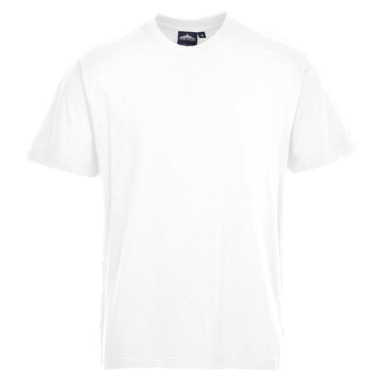White Portwest Premium T-Shirt. Shirt has a round neck.