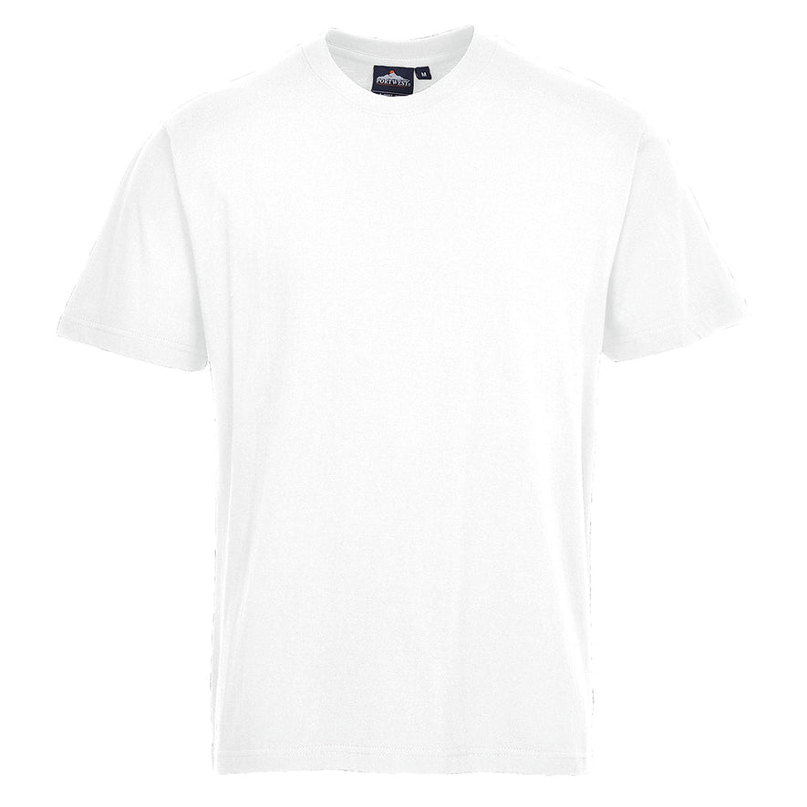 White Portwest Premium T-Shirt. Shirt has a round neck.
