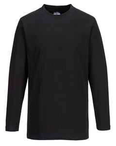 Portwest Long Sleeve T-Shirt in black with long sleeves and crew neck.