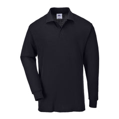 Black Genoa long sleeve polo shirt.
