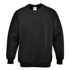 Black portwest Roma Sweatshirt. Sweatshirt has elasticated wrists and elasticated middle.