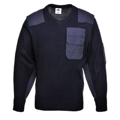 Navy Portwest Nato sweatshirt. Sweatshirt had a large chest pocket and two shoulder pad pockets.