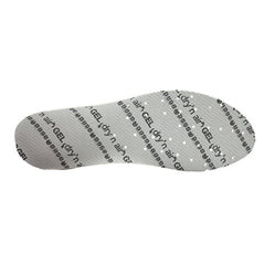 Grey Base Woman gel insole with black branding.