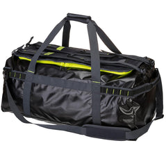 Black Water-Resistant Duffle Bag with yellow interior