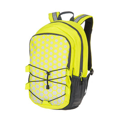 Yellow PW3 Hi-Vis Rucksack and elastic straps and black contrast on the bottom and shoulder straps on the bag.
