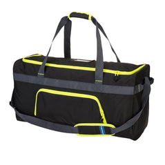 black Duffle Bag with yellow trim