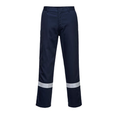 Bizweld Iona Trouser in navy with ankle hi vis bands.	